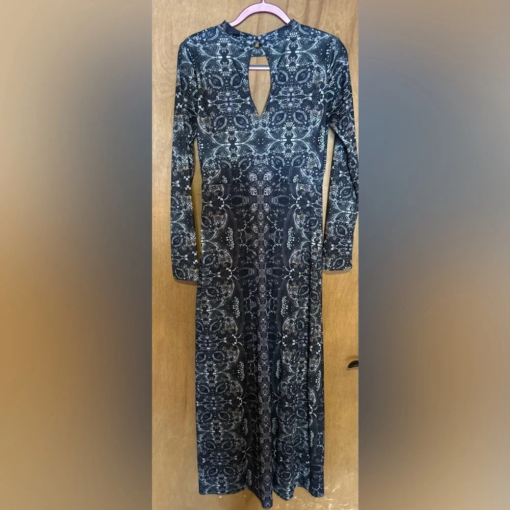 Free People Black and White Long Sleeve Sheath Dress - Picture 2 of 5